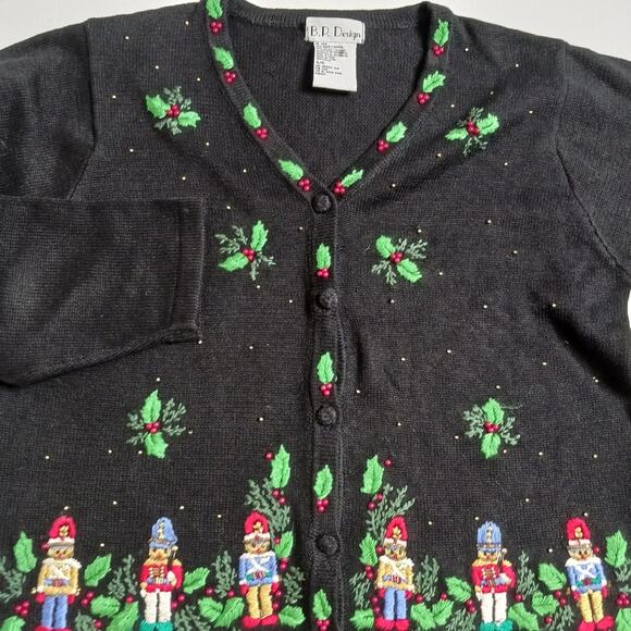B.P. Design Embroidered and Beaded Christmas Cardigan NWOT - Picture 9 of 11